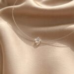 Lant cu fir transparent cu stea swarovski transparenta - imagine 2