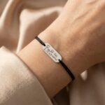 Brățara pe Șnur cu Placuță Ovală din Argint 925 - imagine 2
