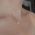 Lant pe fir transparent cu baza rotunda argint si bob swarovski - imagine 2