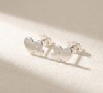 Cercei Stud din Argint 925 cu Inimioare Duble