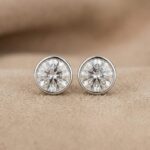 Cercei Stud din Argint 925 cu bază rotundă și cristal Swarovski