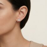 Cercei Stud din Argint 925 cu Cristal 3D - imagine 2