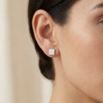 Cercei Stud din Argint 925 cu Pătrat - imagine 2