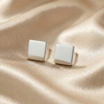 Cercei Stud din Argint 925 cu Pătrat