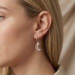 Cercei Creole cu Semilună și Stelută din Argint 925 - imagine 2