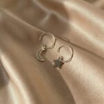 Cercei Creole cu Semilună și Stelută din Argint 925