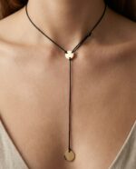 Choker Șnur cu doi Bănuți din Argint 925 - imagine 2