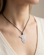 Choker Șnur Pandantiv Copil din Argint 925 - imagine 2