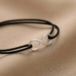 Brățară pe Șnur cu Charm Semnul Infinit din Argint 925