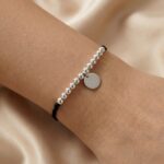 Brățară pe Șnur cu Biluțe și Bănuț din Argint 925 - imagine 2