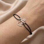 Brățară Pe Șnur Cu Îngeraș Decupat Din Argint 925