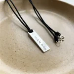 Lanț pe Șnur cu Plăcuță din Argint 925