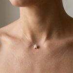 Lant cu fir transparent cu steluta argint 3D - imagine 2