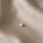 Lant cu fir transparent cu steluta argint 3D