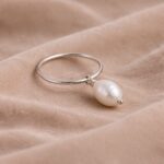 Inel din argint925 cu perla naturala de cultura curgatoare