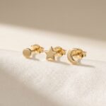 Set Cercei Stud din Argint 925 cu Lună, Stea și Bănuț