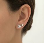 Cercei Stud cu Stele din Argint 925 - imagine 2