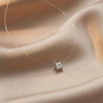 Lant pe fir transparent cu cristal swarovski 3D - imagine 2