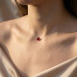 Lant pe fir transparent cu inima swarovski si argint925