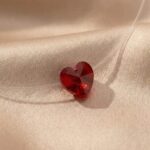 Lant pe fir transparent cu inima swarovski si argint925 - imagine 2