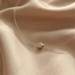 Lant cu fir transparent cu stea swarovski transparenta - imagine 2