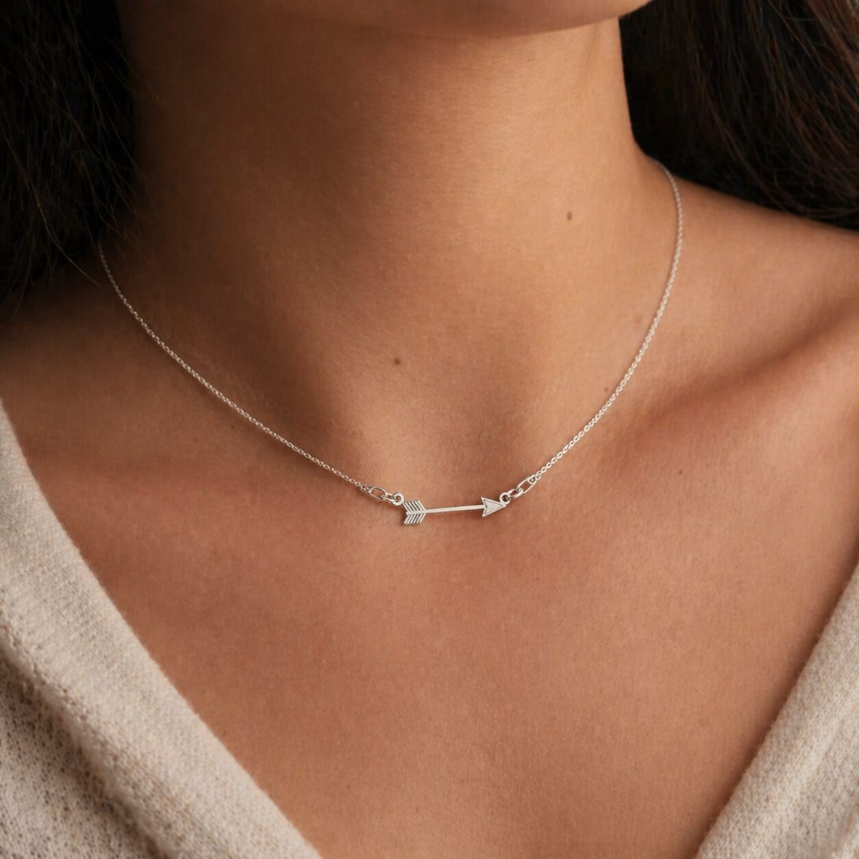 d2524fe8-521e-4464-91a0-7c7be6a42605 (1) Lant din argint cu prindere dubla cu sageata - imagine 2