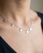 Colier la baza gâtului din Argint 925 cu Steluțe - imagine 2