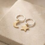 Cercei Creole Moon & Star din Argint 925