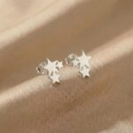 Cercei Stud din Argint 925 cu 3 Steluțe