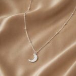 Lanț din Argint 925 cu Biluțe și Pandantiv Semilună