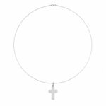 Lant cu fir transparent cu cruce argint - imagine 3