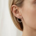 Cercei Stud Cerc din Argint 925 - imagine 2