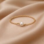 Inel din Lant Argint 925 cu Perla Swarovski