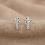 Cercei Stud din Argint 925 cu Cruciulițe cu Cristale