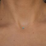 Lant pe fir transparent cu bobita swarovski (taietura briliant) turcoaz de 2,5 mm - imagine 2