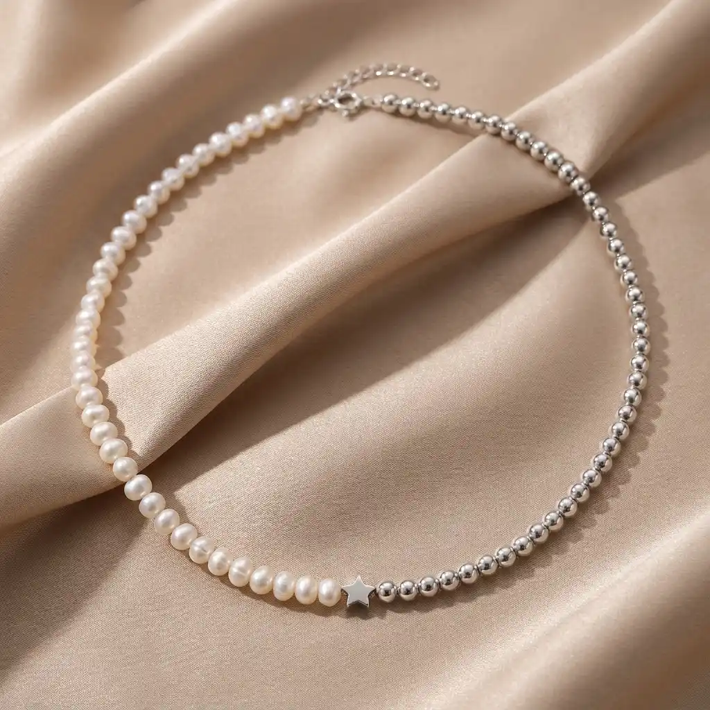 preview (45) Colier Silver Pearl, perle de cultură și biluțe din argint 925 - imagine 1