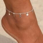 Brățară de Picior cu 7 Stelute Agățați din Argint 925