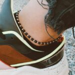 Bratara de picior cu bile Onix si bilute din argint - imagine 3