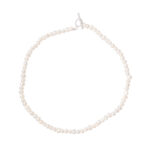 Colier cu perle naturale și închizătoare rotundă din argint 925 - imagine 2