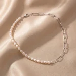 Colier modern din perle naturale și argint 925