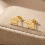 Cercei Stud cu Charm Elefănțel din Argint 925