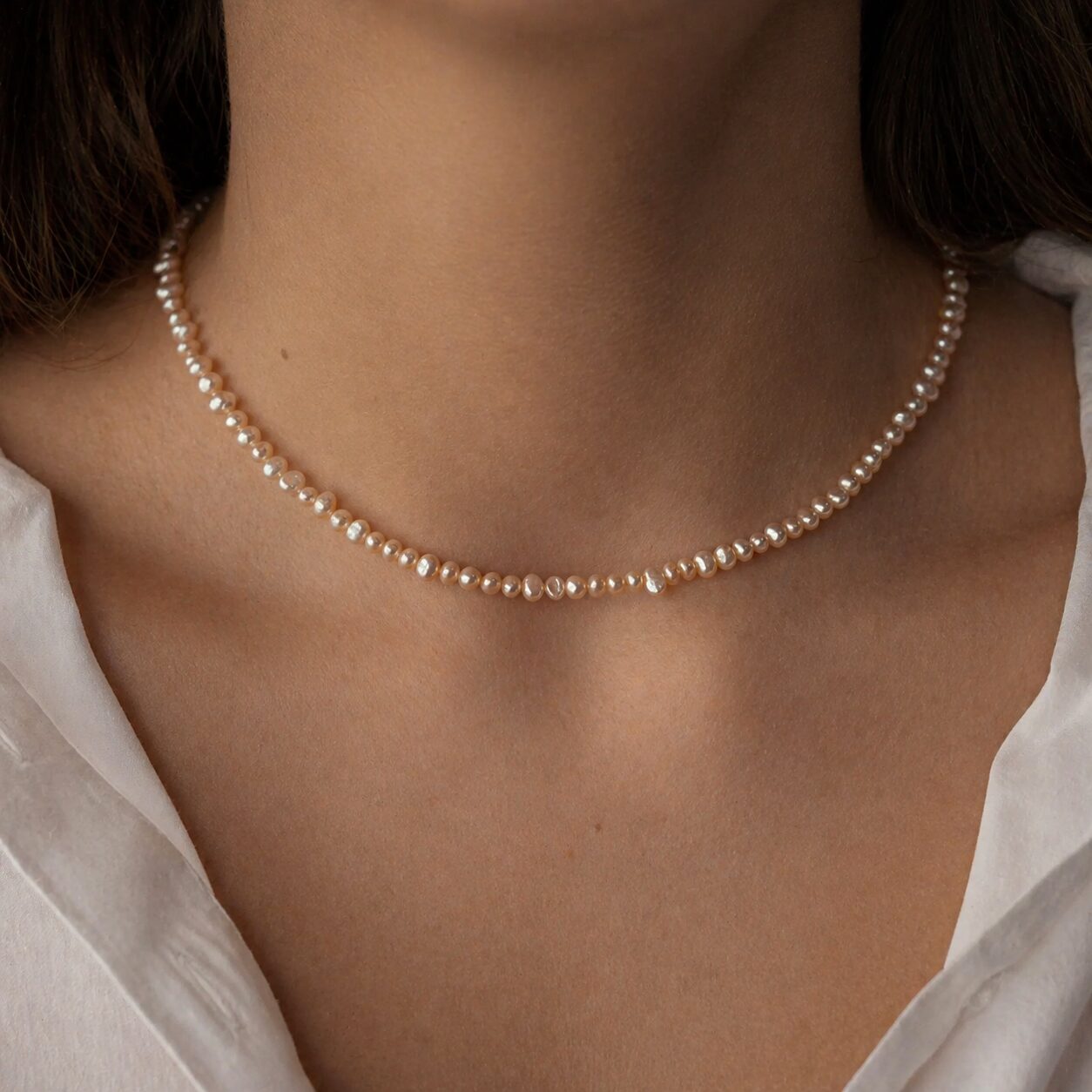 fca68716-7e26-49f8-855c-54b9f33f11a8 Colier cu Perle de Cultură Crem-Rose - imagine 2