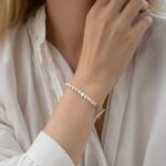 Brățară cu Perle de Cultură și Închizătoare Rotundă din Argint 925 - imagine 2