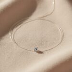 Colier pe Fir Transparent cu Cristal Swarovski Taietura Rose Cut 6mm si Argint 925