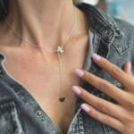 Lanț Lung cu Îngeraș și Inimă din Argint 925 - Angel