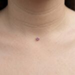 Lant pe fir transparent cu Argint 925 si bobita swarovski (taietura briliant) roz de 2,5 mm - imagine 2