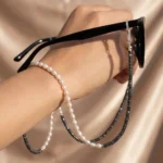Lant Ochelari din argint 925 cu Perle Naturale si Hematite - imagine 2