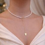 Colier cu perle naturale si AUR 14K Gold Angel
