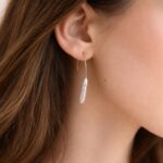 Cercei cu Perle Naturale Alungite și Argint 925 - imagine 2