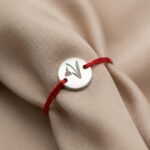 Brățară pe șnur reglabil cu bănuț gravat din Argint 925 - imagine 3